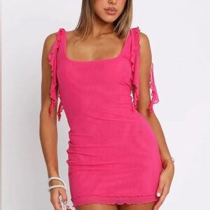Whitefox boutique Elegant Pink Ruffle Dress